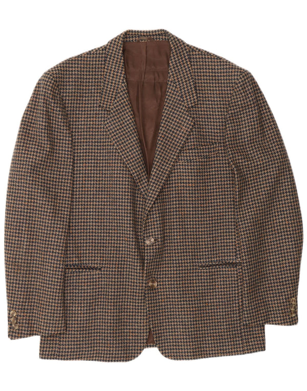 Lanificio Campore Ανδρικό σακάκι σακάκι με 2 κουμπιά UK 40 Large Brown Houndstooth