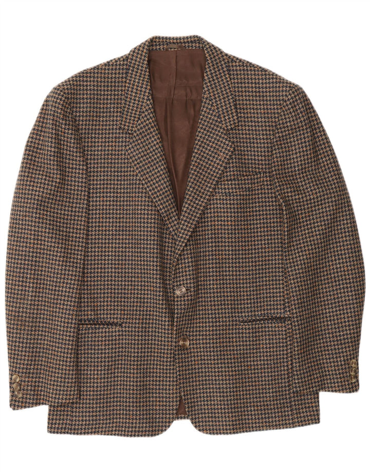 Lanificio Campore Ανδρικό σακάκι σακάκι με 2 κουμπιά UK 40 Large Brown Houndstooth