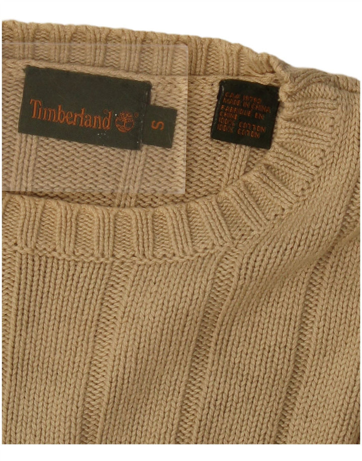 Ανδρικό πουλόβερ με λαιμόκοψη TIMBERLAND Μικρό βαμβακερό μπεζ