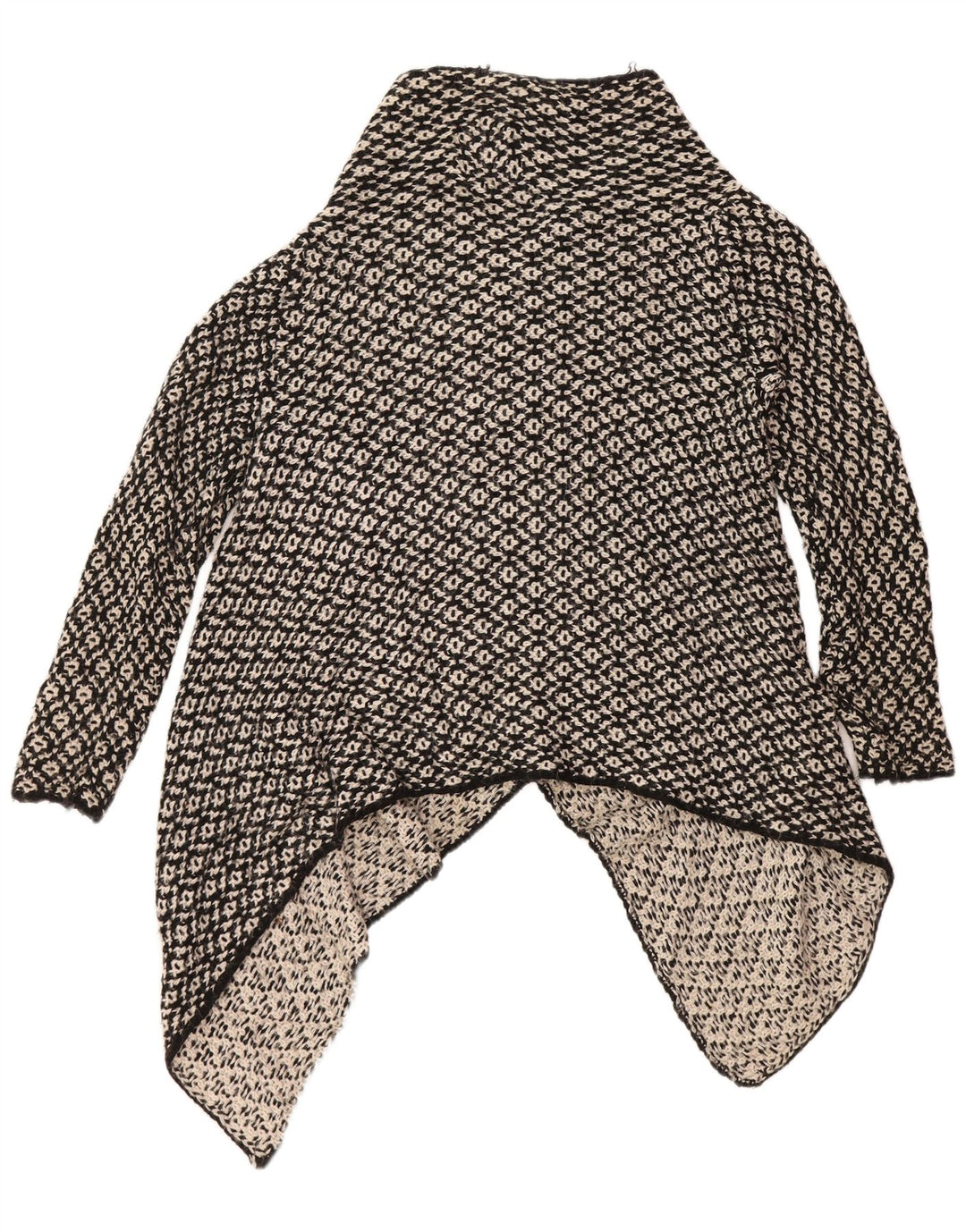 ZARA Γυναικείο ανοιχτό πουλόβερ με ζακέτα UK 14 μεσαίου μαύρου ακρυλικού