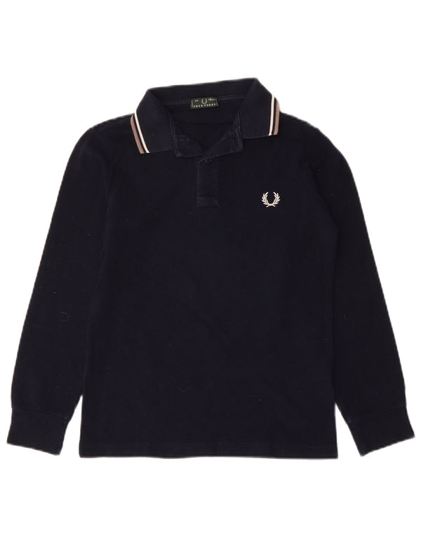 Fred Perry Boys μακρυμάνικο μπλουζάκι πόλο 11-12 ετών Navy Blue βαμβακερό