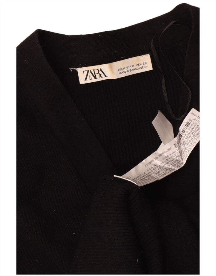 Zara Γυναικεία Ζακέτα UK 14 Medium Black Viscose