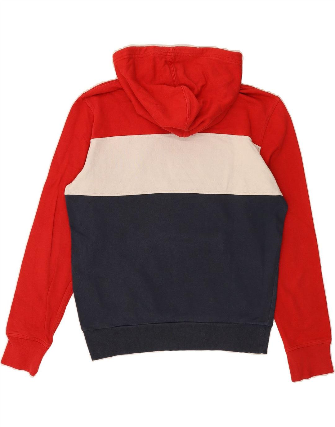 LEVI'S Mens Graphic Hoodie Jumper Medium Red Colourblock Cotton Vintage Levi's and Second-Hand Levi's from Messina Hembry 