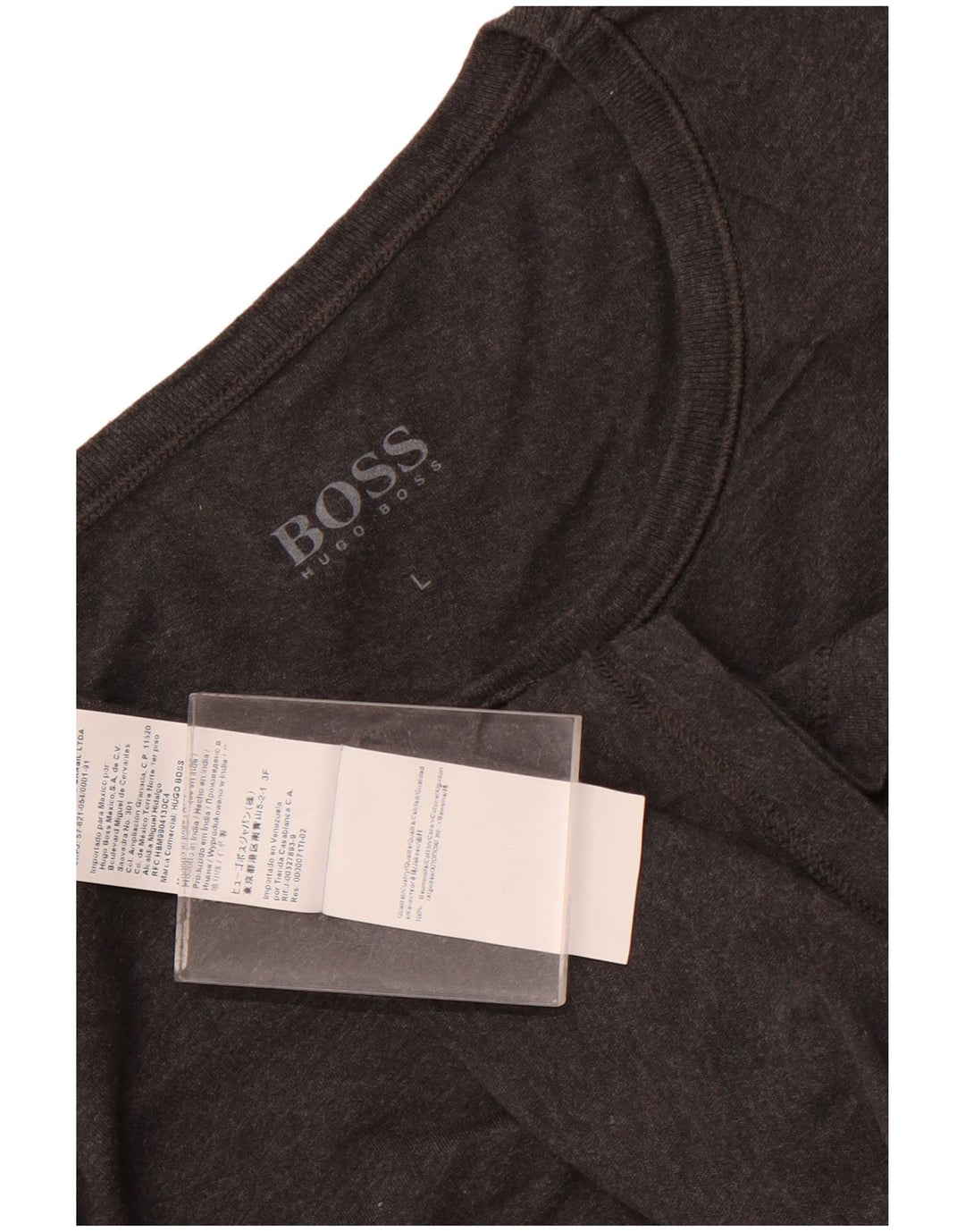 Γυναικείο T-Shirt HUGO BOSS Top UK 16 μεγάλο γκρι βαμβακερό