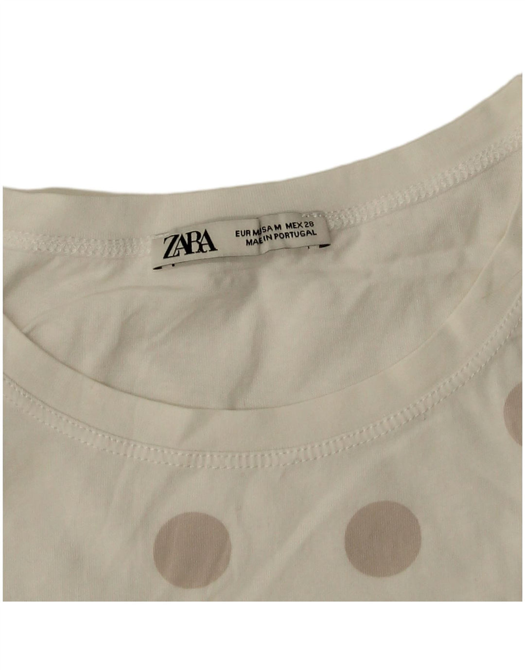 Zara Γυναικείο T-Shirt Top UK 14 Medium White Pot