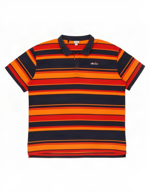 Ellesse Ανδρικό Πόλο Μπλουζάκι 3XL Πολύχρωμο Βαμβακερό ριγέ