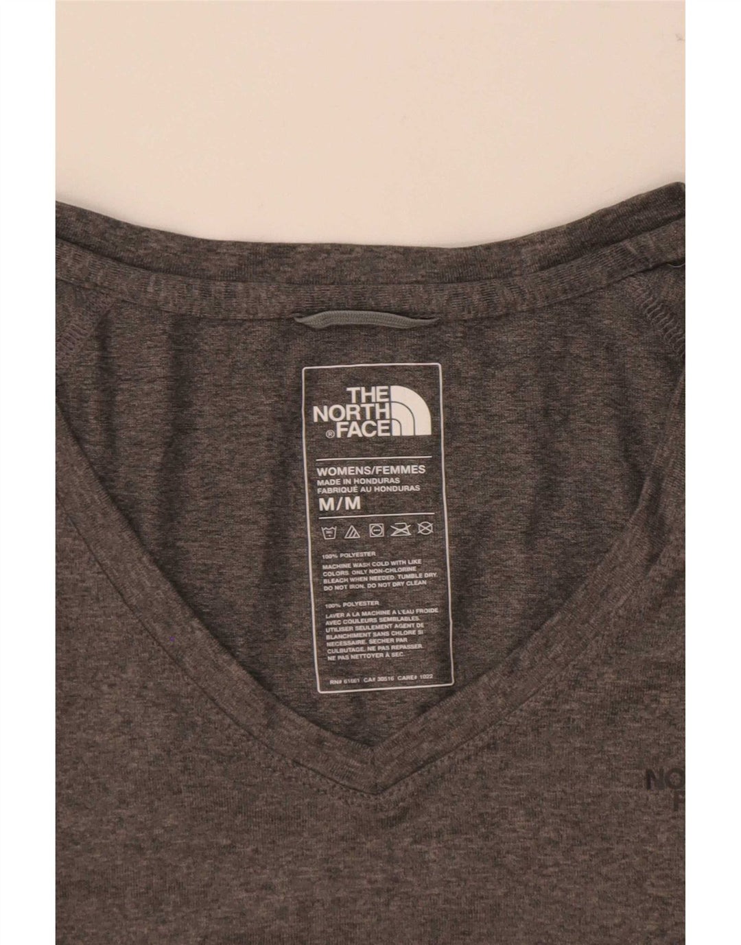 The North Face γυναικείο T-shirt Top UK 12 Medium Grey Flecked Polyester