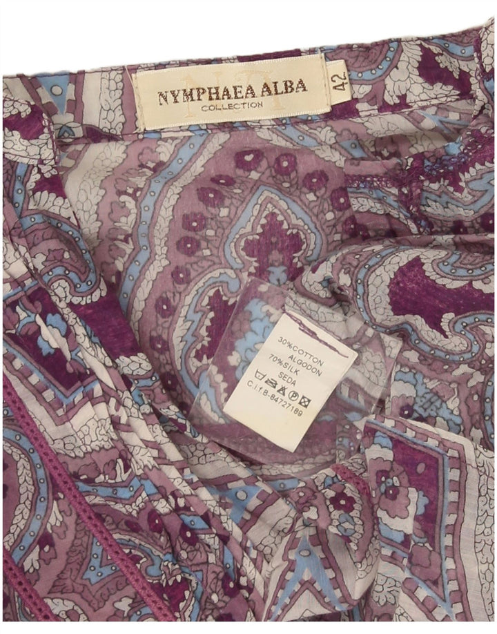 Nymphaea Alba Γυναικείο Μακρυμάνικο Τοπ IT 42 Medium Purple Paisley Silk