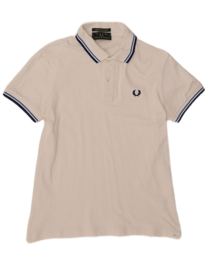 Fred Perry Ανδρικό ελαφρύ και Stretch Πόλο Μπλουζάκι μικρό λευκό βαμβακερό
