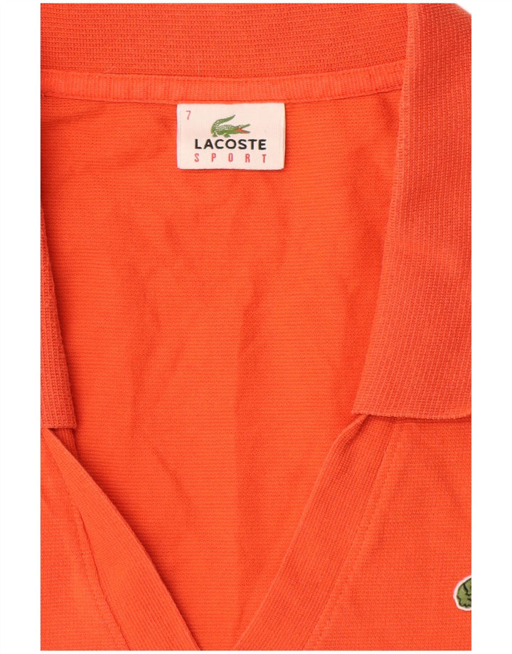 Lacoste Γυναικείο αμάνικο μπλουζάκι πόλο UK 12 Medium Orange