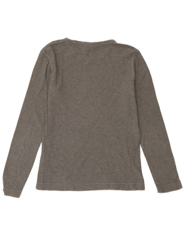 HUGO BOSS Ανδρικό μπλουζάκι με λεπτή εφαρμογή, μακρυμάνικο μεγάλο γκρι βαμβακερό