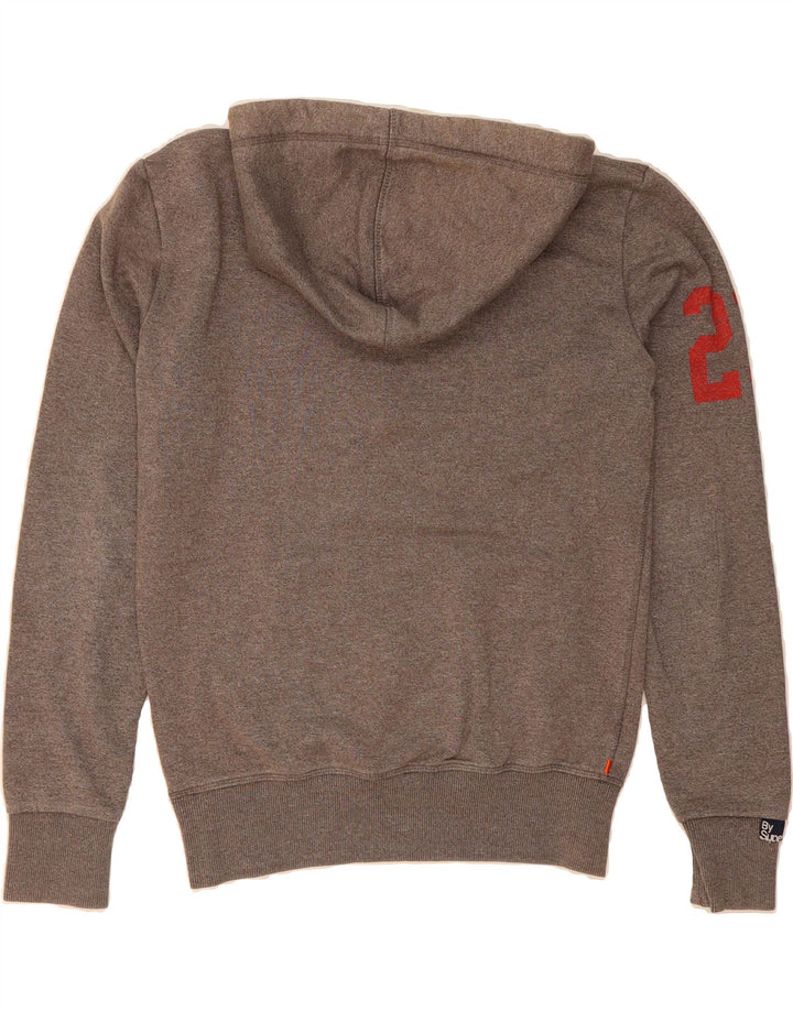 SUPERDRY Mens Graphic Hoodie Jumper Small Grey Cotton Vintage Superdry and Second-Hand Superdry from Messina Hembry 