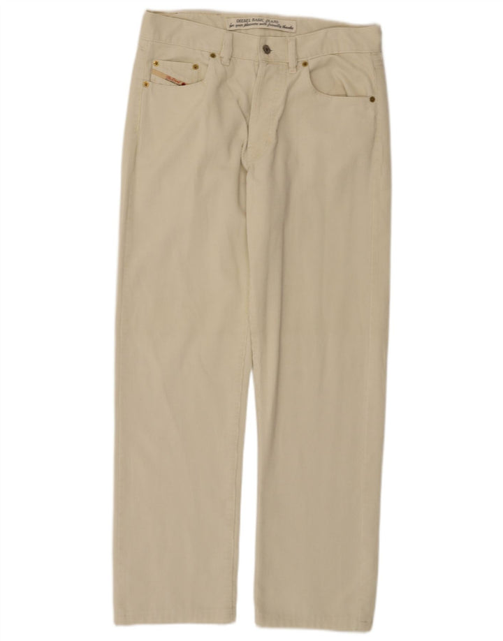 Γυναικείο ίσιο κοτλέ παντελόνι DIESEL W32 L30 Off White