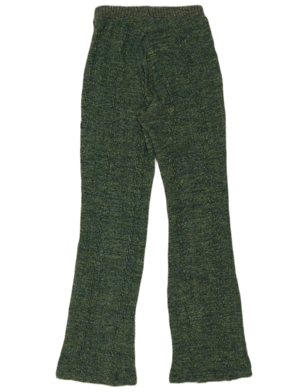 Zara Γυναικείο πλεκτό παντελόνι Flare Small W26 L31 Green Flecked