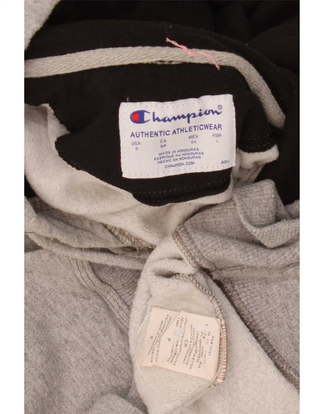 Champion Mens Hoodie Jumper Μικρό Γκρι Βαμβακερό