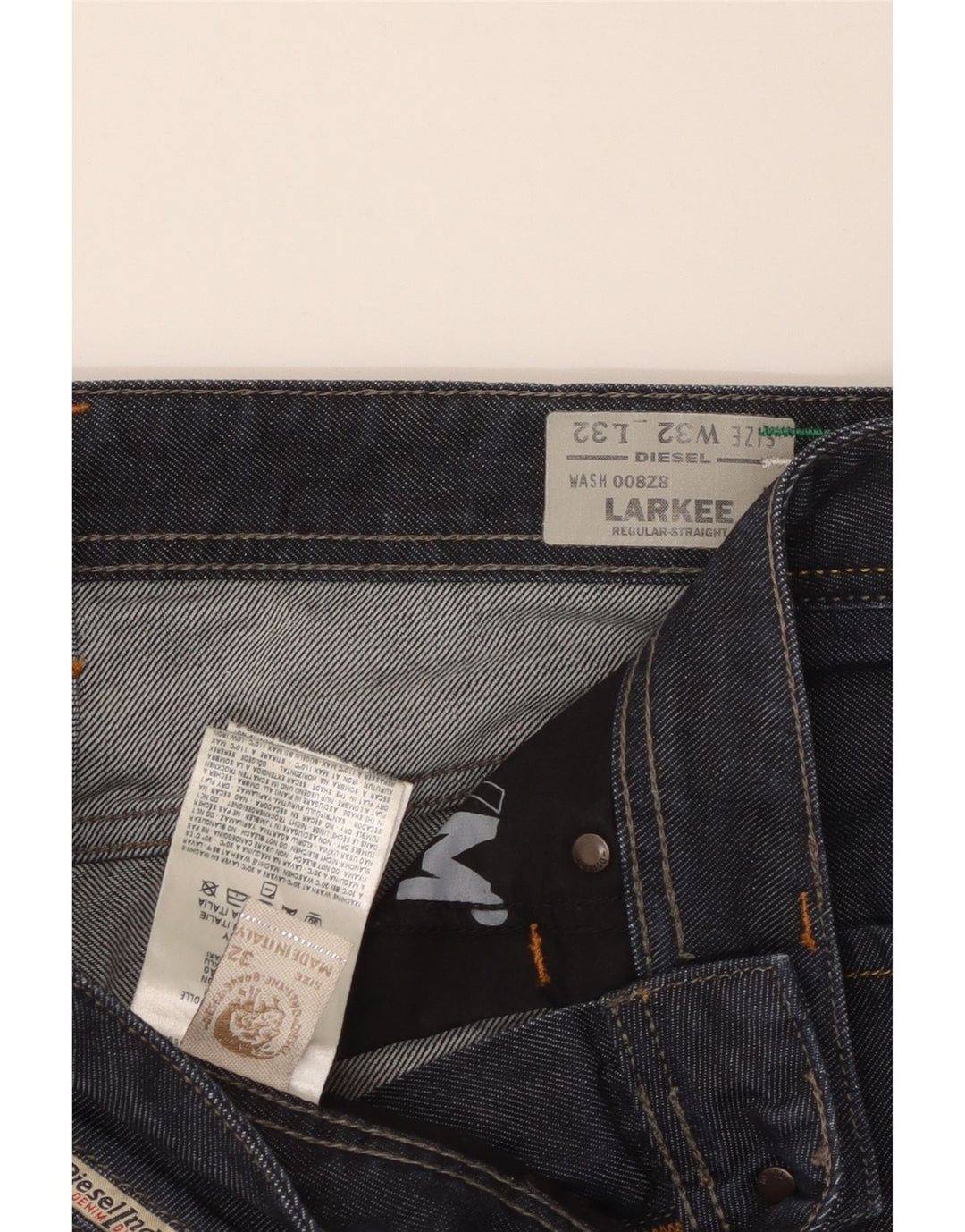 DIESEL Ανδρικό Larkee Regular Fit Straight Jeans W32 L32 Navy Blue Cotton