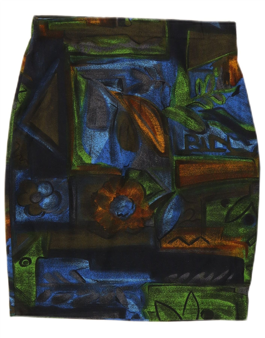 Vintage Γυναικεία Pencil Φούστα W28 Μεσαίο Πολύχρωμο Floral Πολυεστέρας