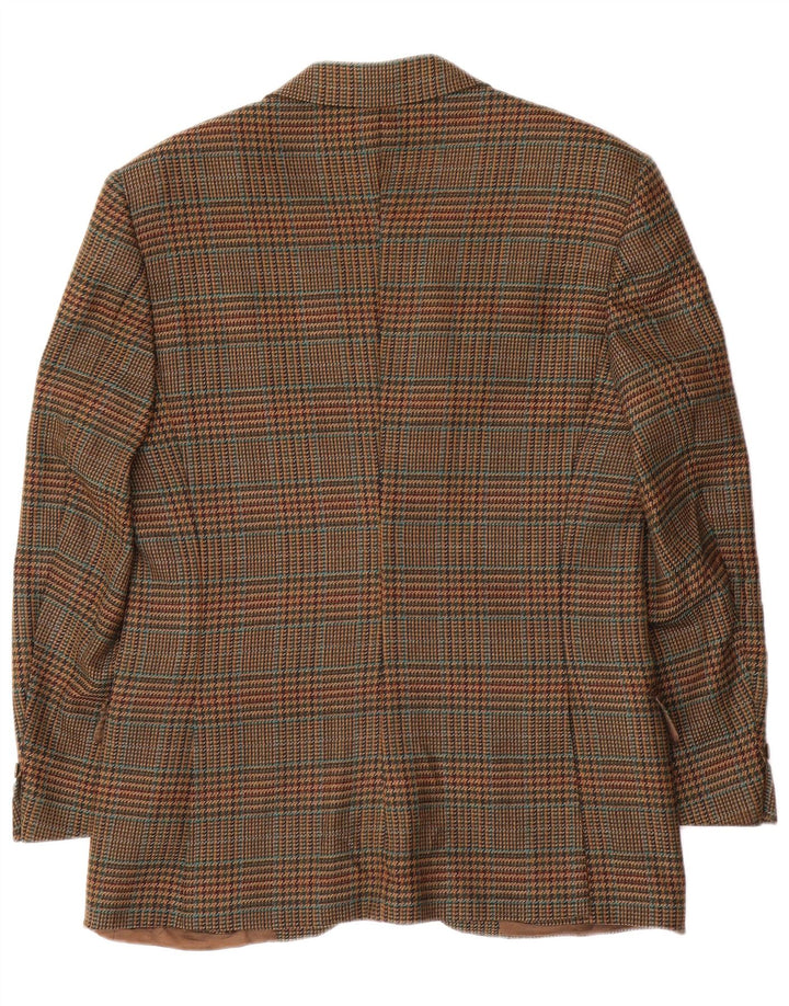 BURBERRYS Ανδρικό σακάκι σακάκι με 2 κουμπιά IT 48 Μεσαίο καφέ μαλλί Houndstooth