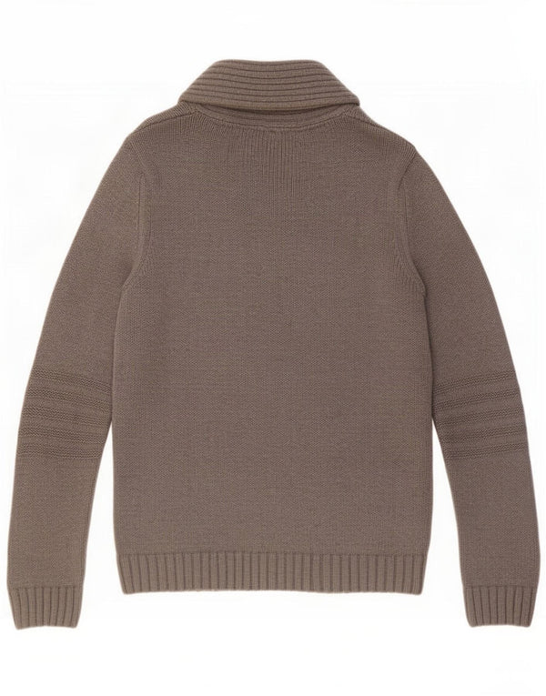 Tommy Hilfiger Mens Shawl Neck Jumper Sweater Large Grey Cotton