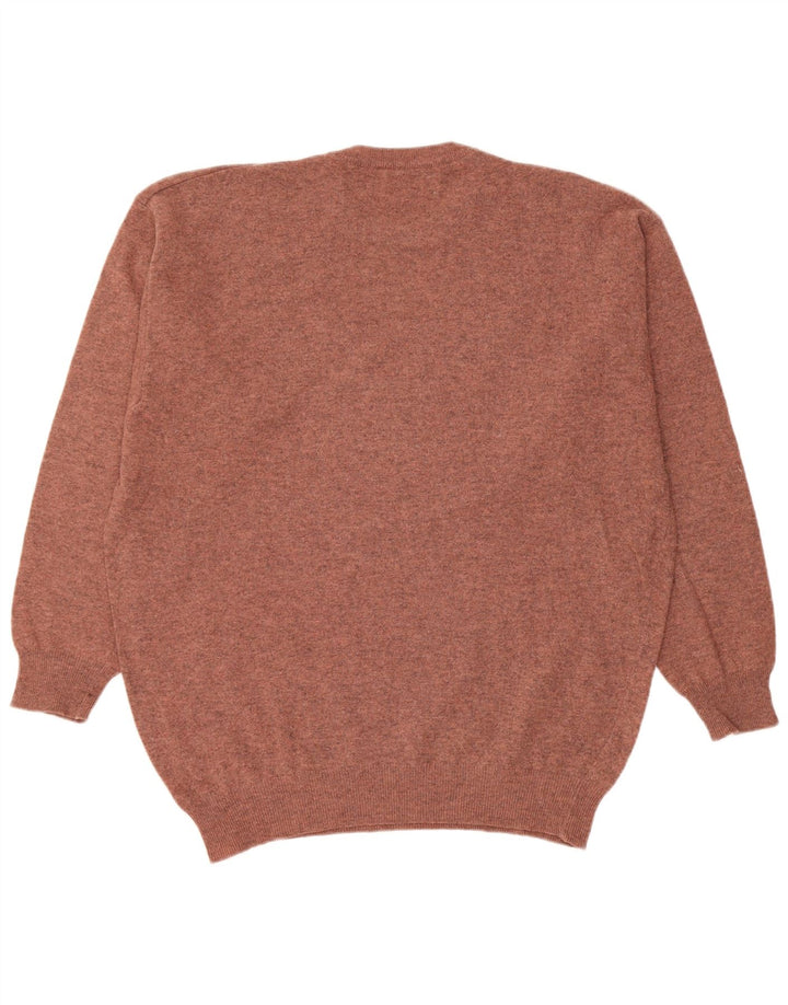 Ανδρικό πουλόβερ Benetton Crew Neck Jumper Μεγάλο Καφέ Νέο Μαλλί
