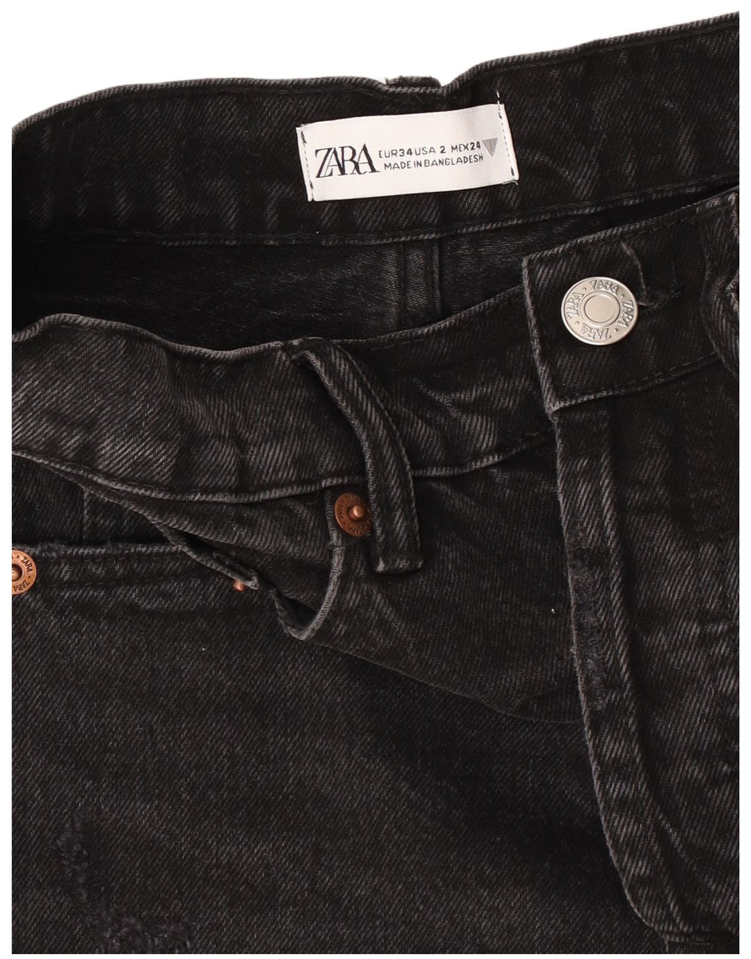 Zara Γυναικείο τζιν σορτς EU 34 2XS W24 Μαύρο