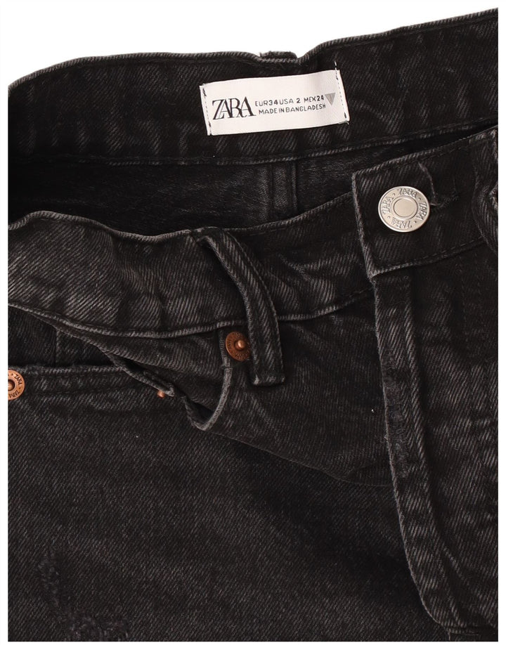 Zara Γυναικείο τζιν σορτς EU 34 2XS W24 Μαύρο