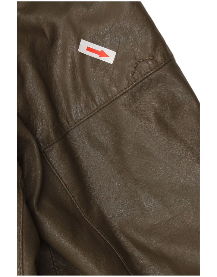 Vintage Ανδρικό Δερμάτινο Μπουφάν IT 50 Large Khaki Leather
