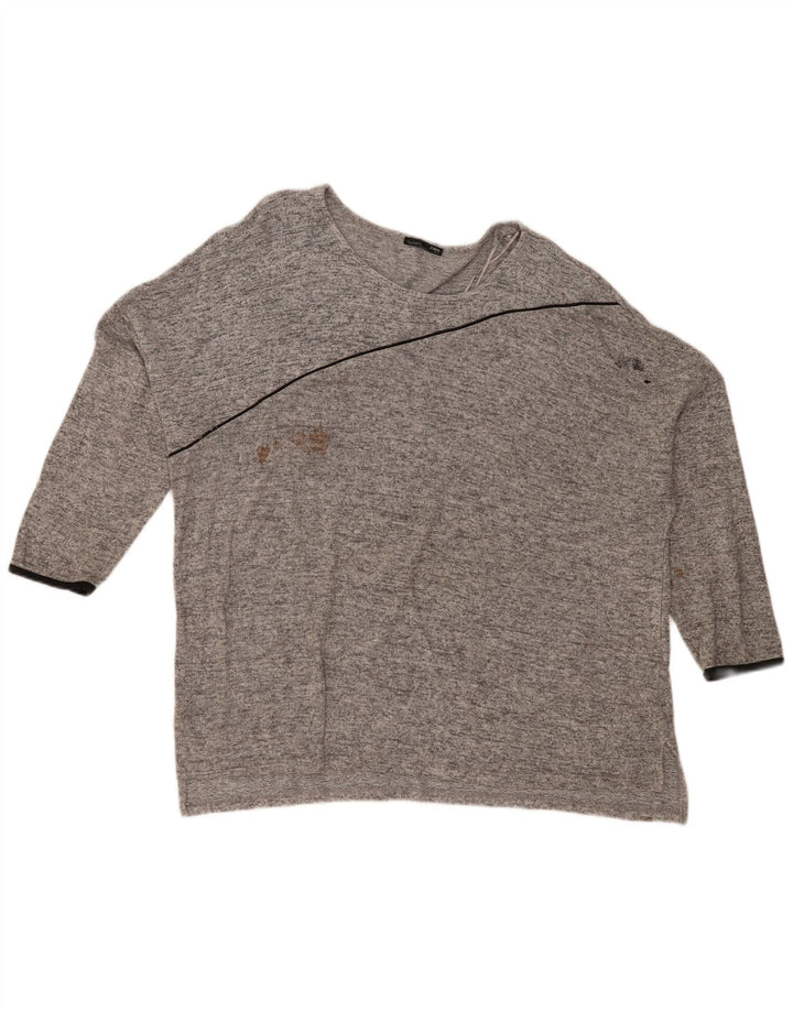 Zara γυναικεία υπερμεγέθη μανίκια 3/4 UK 16 Large Grey Flecked