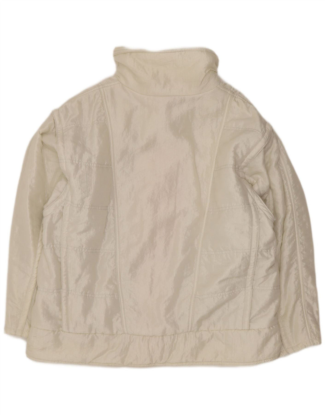 Γυναικείο μπουφάν Ellesse Loose Fit με επένδυση IT 48 XL Λευκό Νάιλον Ρετρό
