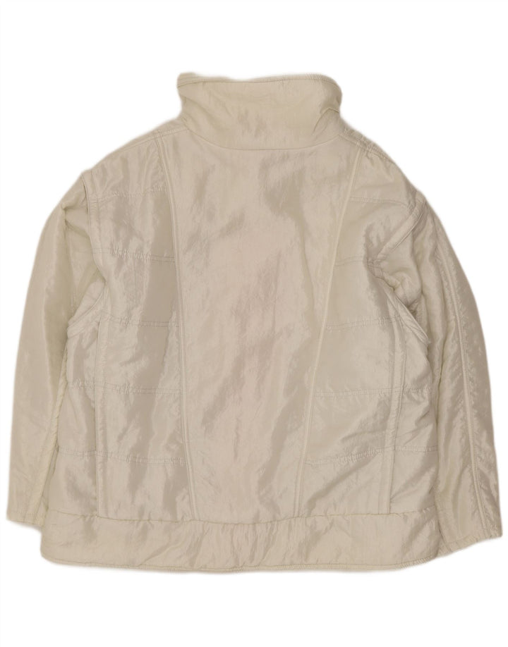 Γυναικείο μπουφάν Ellesse Loose Fit με επένδυση IT 48 XL Λευκό Νάιλον Ρετρό