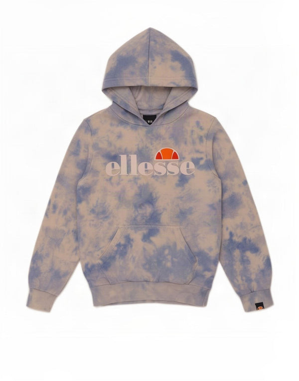 Ellesse Boys Graphic Hoodie Jumper 8-9 Years Blue Tie Dye Cotton