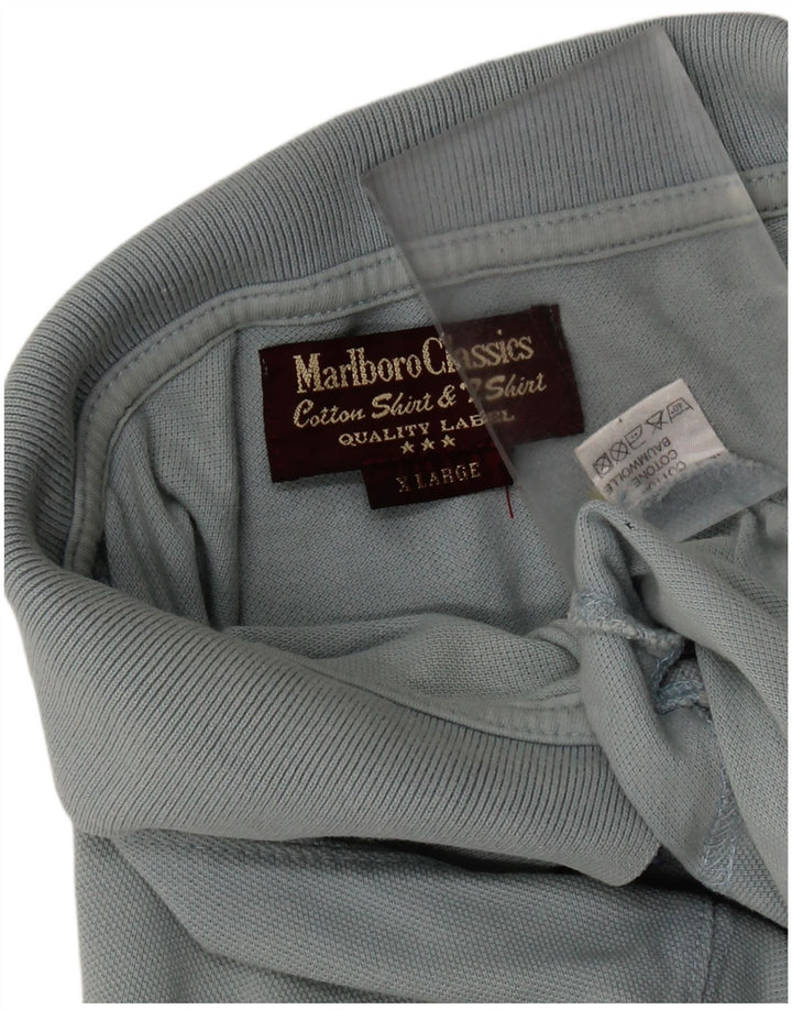 MARLBORO CLASSICS Ανδρικό πουκάμισο πόλο XL Μπλε βαμβακερό