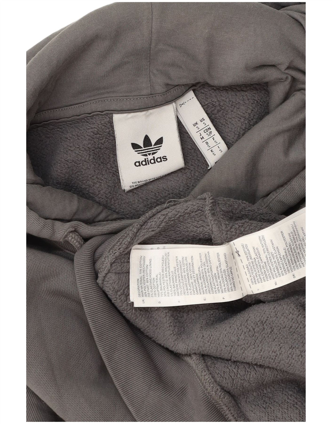 Adidas Ανδρικό Hoodie Jumper Μικρό γκρι βαμβακερό