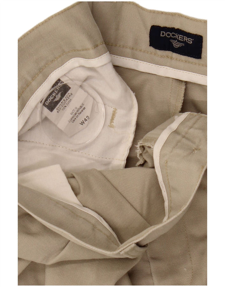 DOCKERS Ανδρικό σορτς Chino με καρφίτσα W42 2XL Μπεζ βαμβακερό