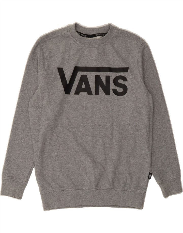 VANS Womens Graphic Sweatshirt Jumper UK 10 Small Grey Cotton Vintage Vans and Second-Hand Vans from Messina Hembry 