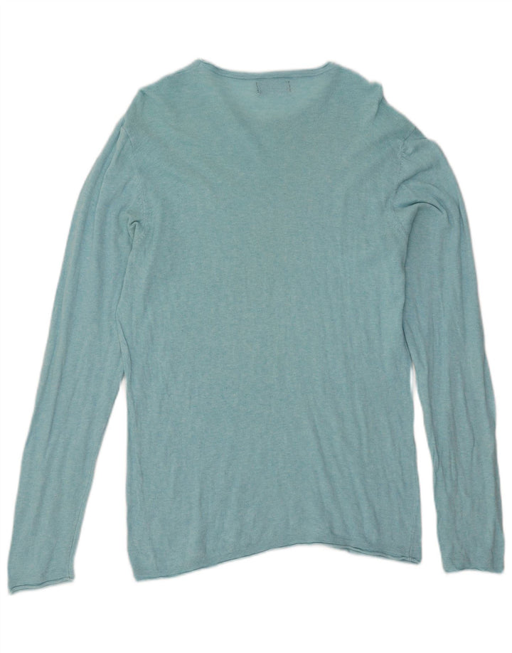 Ανδρικό πουλόβερ Zara Crew Neck Jumper Large Blue
