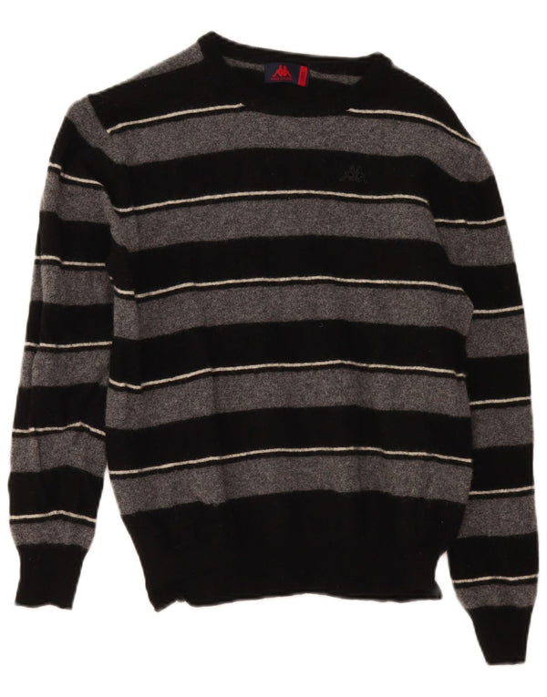 Kappa Boys Boat Neck Jumper πουλόβερ 11-12 ετών Μεγάλο γκρι ριγέ μαλλί