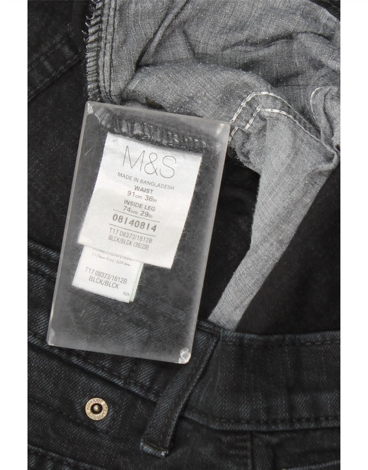 Ανδρικό τζιν ίσιο Marks & Spencer W36 L26 Μαύρο βαμβακερό