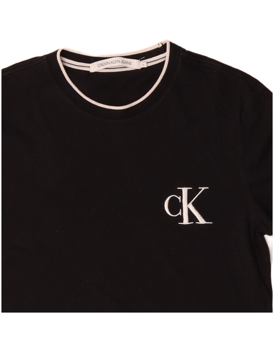 CALVIN KLEIN JEANS Ανδρικό T-Shirt Top Μικρό μαύρο βαμβακερό