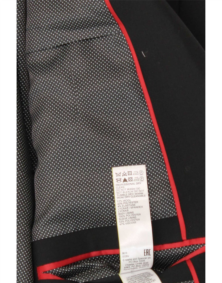 Marks & Spencer Ανδρικό σακάκι σακάκι με 2 κουμπιά UK 48 2XL μαύρο μαλλί