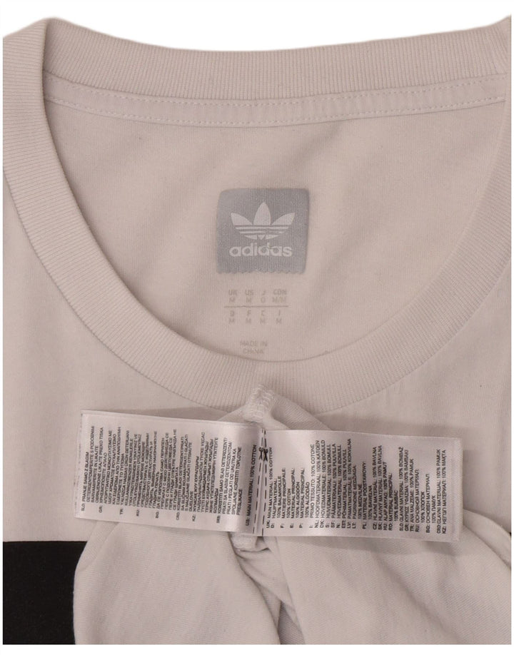 Ανδρικό γραφικό T-Shirt Adidas Top από μεσαίο λευκό βαμβακερό