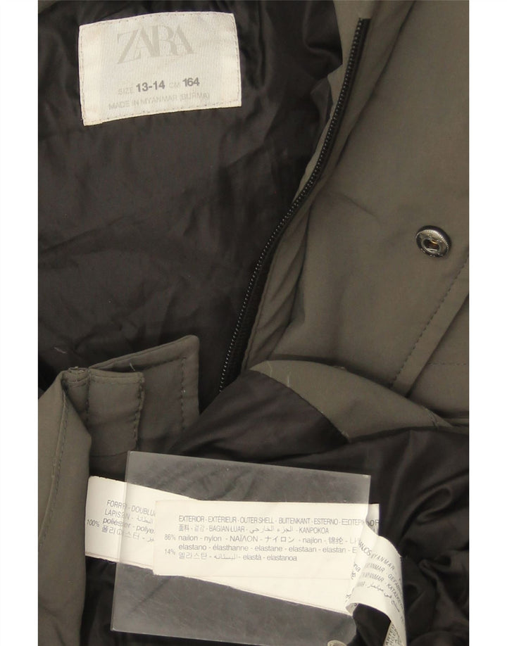 Παλτό Zara Boys Hooded Padded 13-14 Years Khaki Nylon