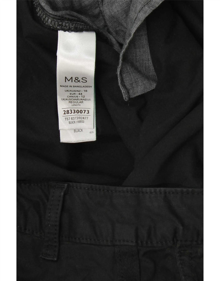 Marks & Spencer Γυναικείο κανονικό παντελόνι UK 16 W38 L29 μαύρο βαμβακερό