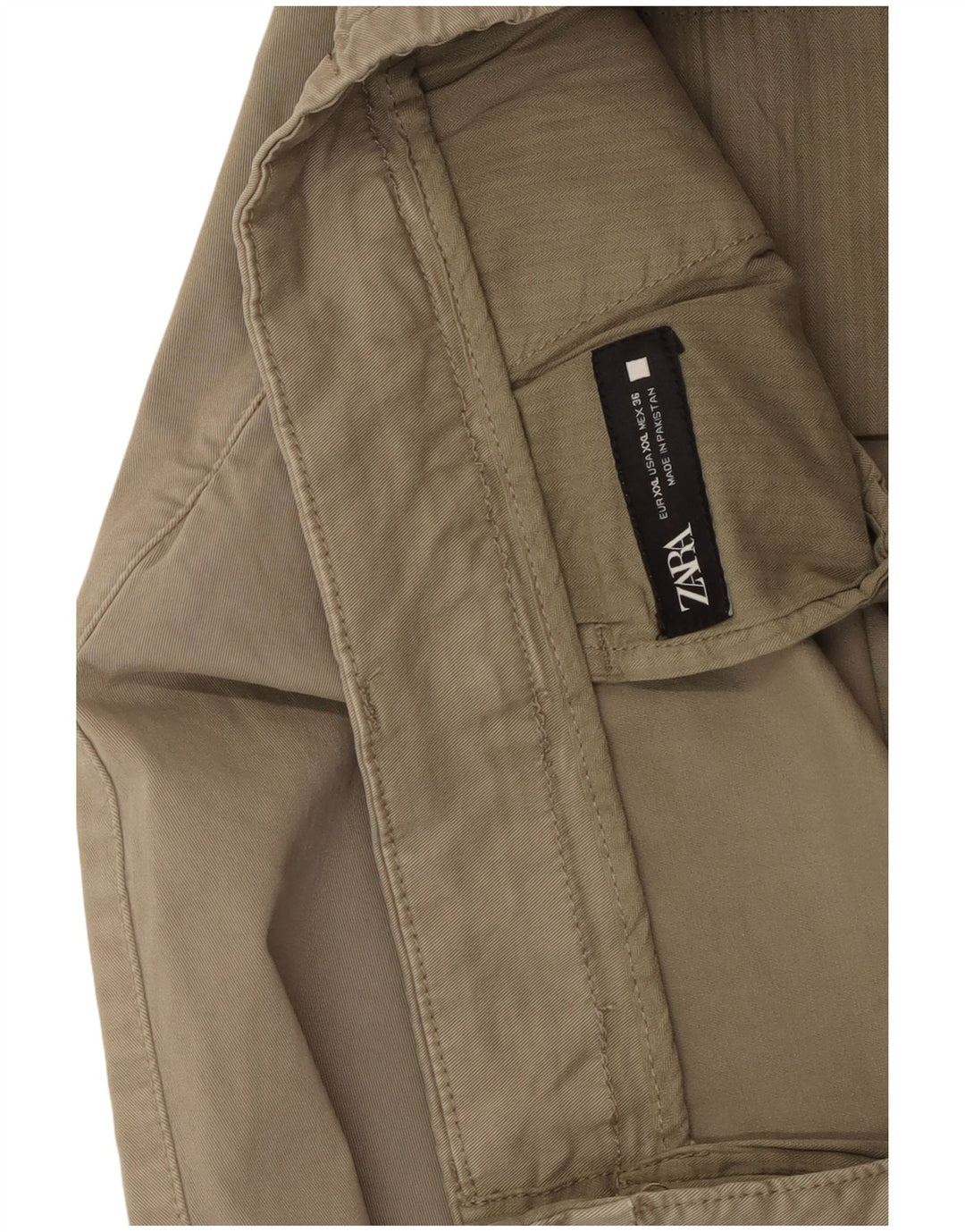 ZARA Ανδρικό κωνικό παντελόνι Chino 2XL W36 L31 Μπεζ βαμβακερό