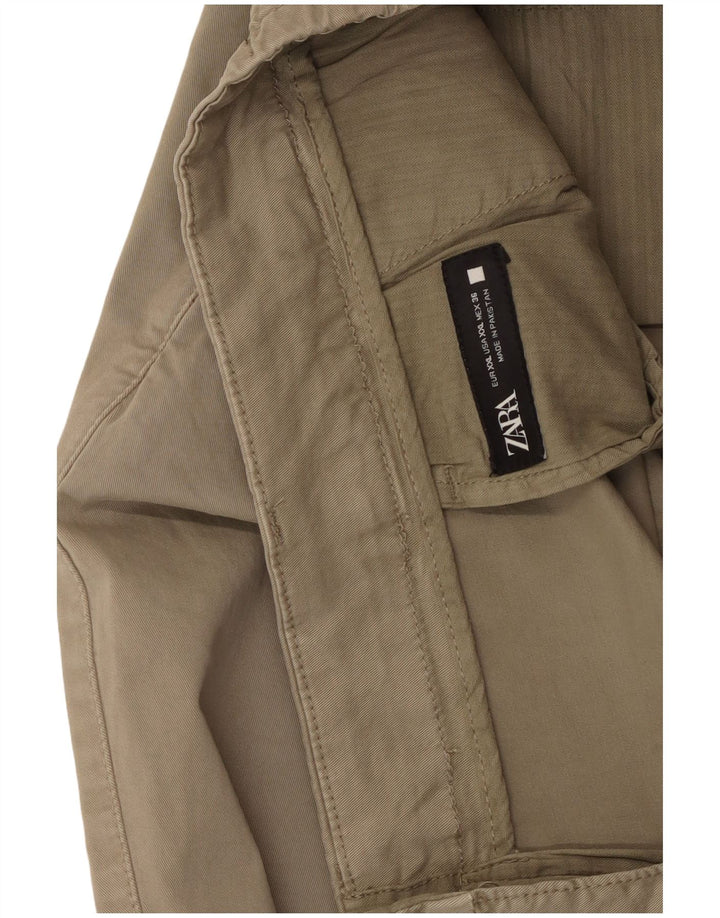 ZARA Ανδρικό κωνικό παντελόνι Chino 2XL W36 L31 Μπεζ βαμβακερό
