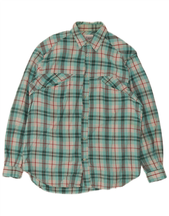 Ανδρικό πουκάμισο Think Pink Flannel Μέγεθος 39 15 1/2 Μεσαίο τιρκουάζ