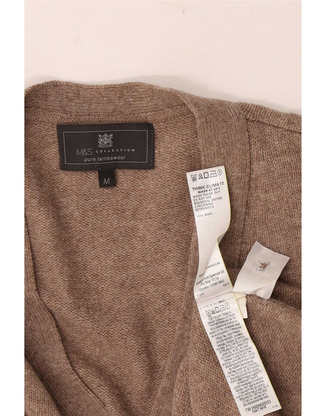 Ανδρική ζακέτα Marks & Spencer Μαλλί μεσαίο καφέ