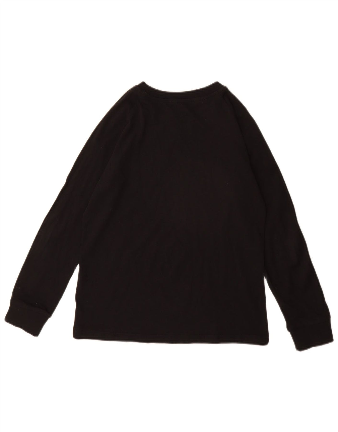 ADIDAS Girls Top Μακρυμάνικο 9-10 ετών Μαύρο Βαμβακερό