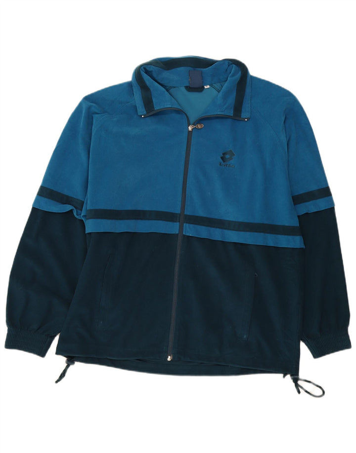Lotto Ανδρική βελούδινη αθλητική φόρμα Top Jacket μεγάλο μπλε χρώμα