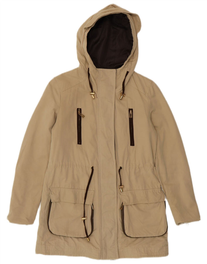 Zara Γυναικείο μπουφάν Parka με κουκούλα UK 6 XS Beige Polyester